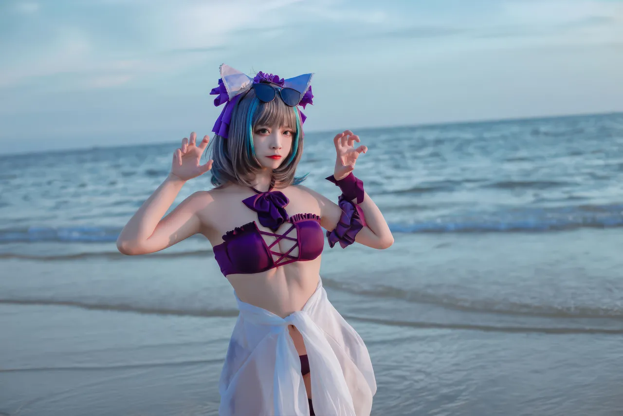 二佐Nisa - 碧蓝航线 柴郡 泳装-erohere20.webp